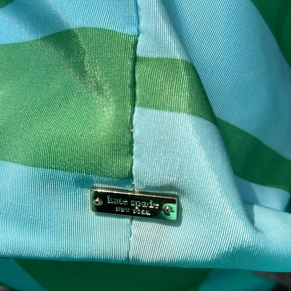 Kate Spade Green and Blue Striped Tote Bag EUC - Picture 12 of 17